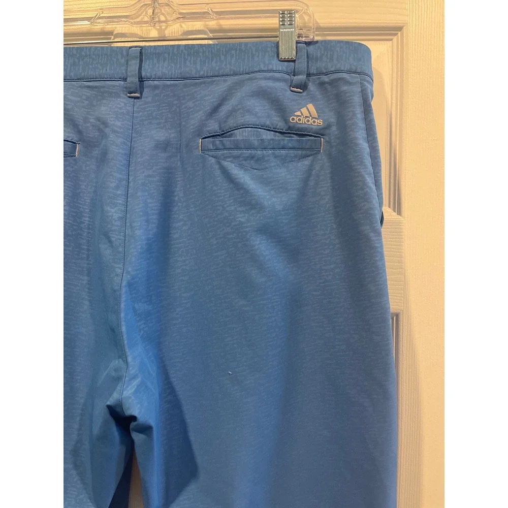 Adidas Golf Mens Blue‎ Marl Performance Shorts Size 36 Textured Flat Front